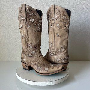 Lane SWEET PAISLEY Boots Womens 7.5 Embroidered Rustic Western Cowgirl Wedding